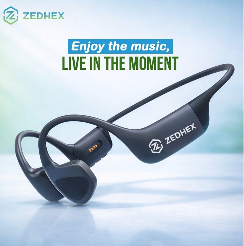 Zedhex H10 Pro Open Ear Bone Conduction Titanium Band  32GB IPX8 Waterproof Headphones - 1 Year Replacement Warranty - Image 1